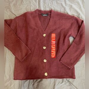 Members Mark Burgundy Cardigan Sweater